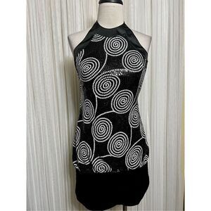 Cache Sequined Party Dress Cocktail Dress Mini Dress Size 2